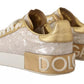 Dolce & Gabbana White Portofino Mother Of Pearl Sneakers Casual Shoes