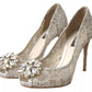 Dolce & Gabbana White Taormina Lace Crystal Heels Pumps Shoes