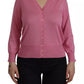 Dolce & Gabbana Pink 100% Silk Button Down Cardigan Sweater