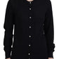 Dolce & Gabbana Black Button Down Cardigan Cashmere Sweater