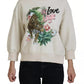 Dolce & Gabbana Beige Jungle Printed Pullover Cotton Sweater