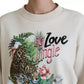 Dolce & Gabbana Beige Jungle Printed Pullover Cotton Sweater