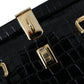 Dolce & Gabbana Black Exotic Leather Top Handle Tote Women Bag