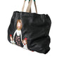 Dolce & Gabbana Black Leather #DGFamily Patch Shopping Tote Bag