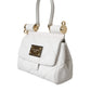 Dolce & Gabbana White Calf Leather 90's SICILY Shoulder Satchel Bag