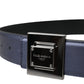 Dolce & Gabbana Blue Leather Square Metal Buckle Belt