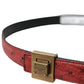 Dolce & Gabbana Brown Leather Square Metal Buckle Belt