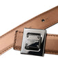 Dolce & Gabbana Bronze Leather Square Metal Buckle Belt