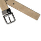 Dolce & Gabbana Beige Suede Leather Silver Metal Buckle Belt