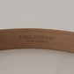 Dolce & Gabbana Pink Jaquard DG Logo Gold Metal Buckle Belt