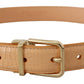 Dolce & Gabbana Beige Exotic Leather Gold Metal Buckle Belt