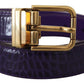 Dolce & Gabbana Purple Exotic Leather Gold Metal Buckle Belt