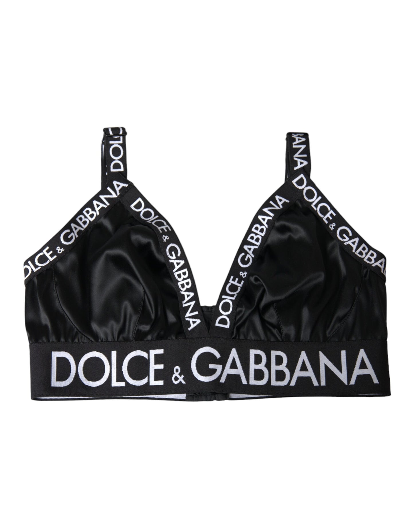 Dolce & Gabbana Black White Logo Print Sports Women Bra Underwear