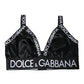 Dolce & Gabbana Black White Logo Print Sports Women Bra Underwear