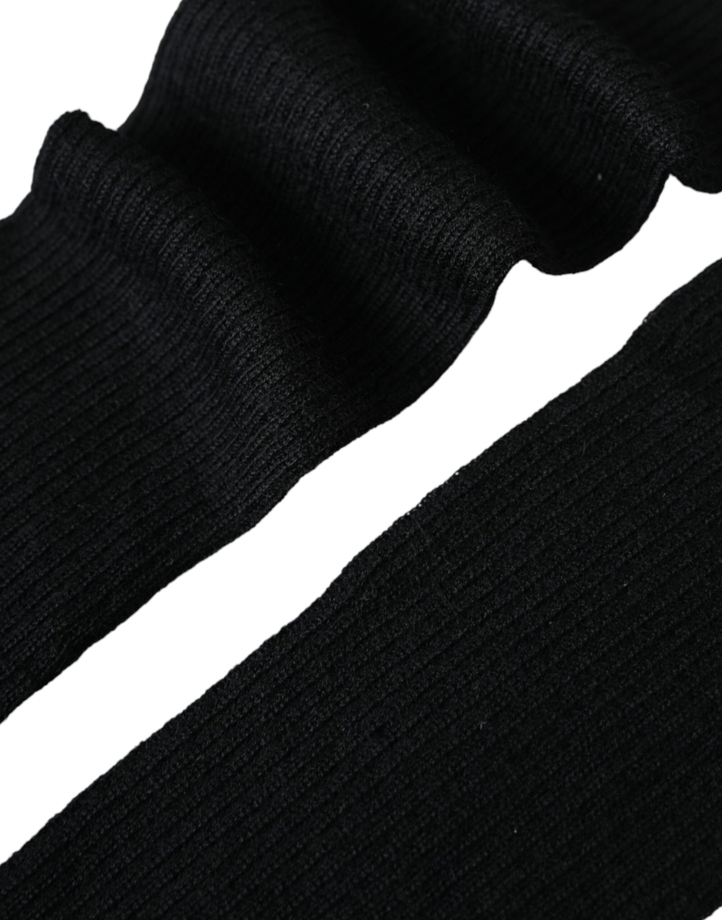 Dolce & Gabbana Black Cashmere Knitted Elbow Length Gloves