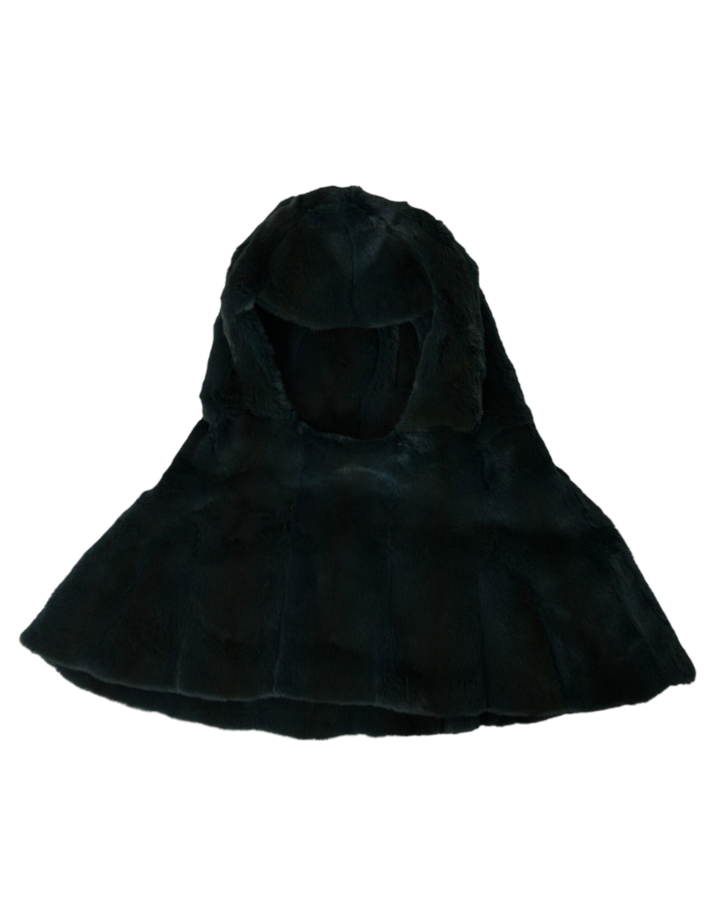 Dolce & Gabbana Black Weasel Fur Whole Head Wrap Hat