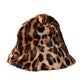 Dolce & Gabbana Brown Leopard Fur Women Bucket Hat