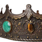 Dolce & Gabbana Bronze Brass Multicolor Crystal Crown Tiara Hat