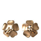 Dolce & Gabbana Gold Tone Maxi Faux Pearl Floral Clip-on Jewelry Earrings