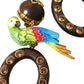 Dolce & Gabbana Multicolor Parrot Wood Brass Crystal Embellished Earrings