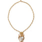 Dolce & Gabbana Gold Brass Chain Sacred Heart Crystal Charm Necklace