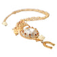 Dolce & Gabbana Gold Brass Chain Sacred Heart Crystal Charm Necklace