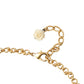 Dolce & Gabbana Gold Brass Chain Sacred Heart Crystal Charm Necklace