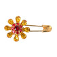 Dolce & Gabbana Gold Brass Floral Crystal Jewelry Brooch Pin