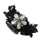 Dolce & Gabbana Black Plastic Crystal Jewelry Brooch Hair Pin