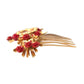 Dolce & Gabbana Gold Brass Crystal Heart Floral Hair Comb