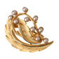 Dolce & Gabbana Gold Brass Leaf Embellished Jewelry Brooch Hair Pin