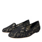 Dolce & Gabbana Black Floral Taormina Lace Loafer Flat Shoes