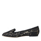 Dolce & Gabbana Black Floral Taormina Lace Loafer Flat Shoes