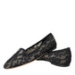 Dolce & Gabbana Black Floral Taormina Lace Loafer Flat Shoes