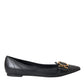 Dolce & Gabbana Black Devotion Leather Pointy Flats Shoes