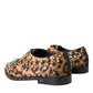 Dolce & Gabbana Brown Leopard Hair Crystal Dress Broque Shoes