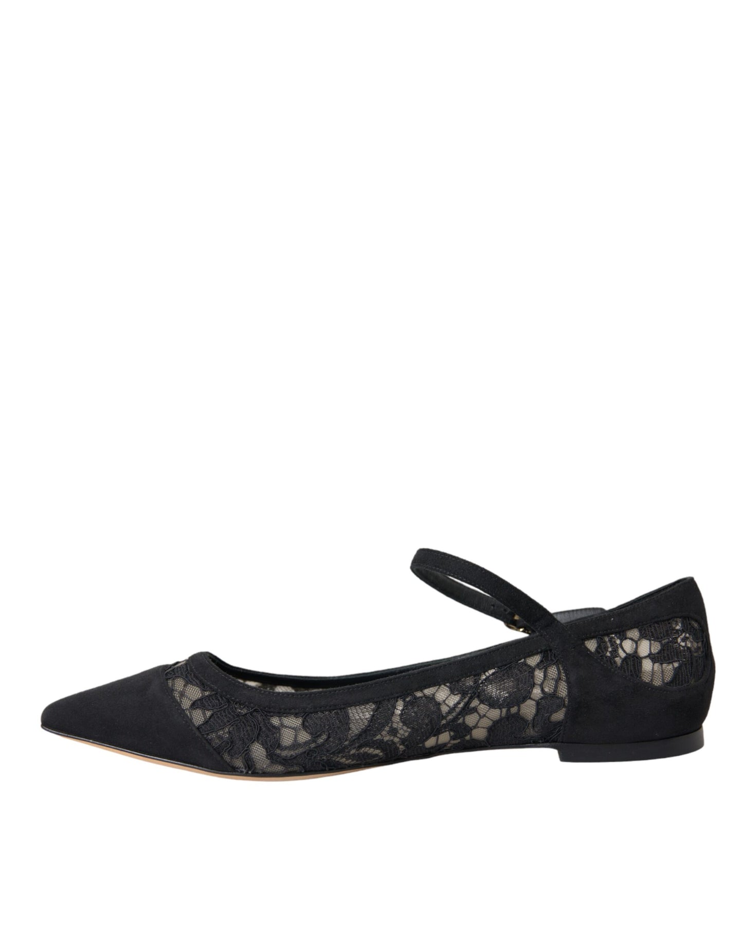 Dolce & Gabbana Black Taormina Lace Bellucci Flats Shoes