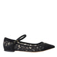 Dolce & Gabbana Black Taormina Lace Bellucci Flats Shoes