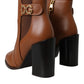 Dolce & Gabbana Brown Leather AMORE Heels Ankle Boots Shoes