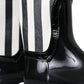 Dolce & Gabbana Black Rubber Knee High Flat Boots Shoes