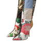 Dolce & Gabbana Multicolor Patchwork Print Heeled Boots Shoes