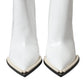 Dolce & Gabbana White Pearl Leather Pumps Heels Boots Shoes