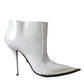 Dolce & Gabbana White Pearl Leather Pumps Heels Boots Shoes