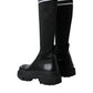 Dolce & Gabbana Black Leather Stretch Jersey Boots Shoes