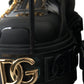 Dolce & Gabbana Black Rubber Embellished Trekking Boots Shoes