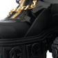 Dolce & Gabbana Black Rubber Embellished Trekking Boots Shoes