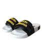 Dolce & Gabbana White Black Logo Beachwear Flats Sandals Shoes