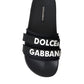 Dolce & Gabbana Black Logo Beachwear Flats Sandals Shoes