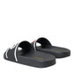 Dolce & Gabbana Black Leather I Love D&G Sandals Slides Shoes