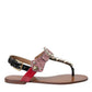 Dolce & Gabbana Multicolor Crystal Sandals Flip Flops Shoes